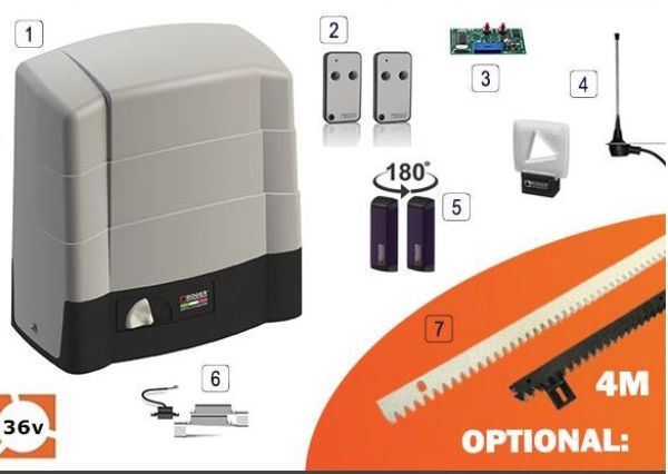 Click Here To Enlarge This Photo Of Roger Technology BG30&sol;1004&sol;HS Brushless Sliding Gate Kit
