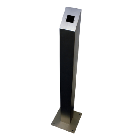 Click Here To Enlarge This Photo Of Angled top stainless steel post&comma; 1m&comma; with cut-out
