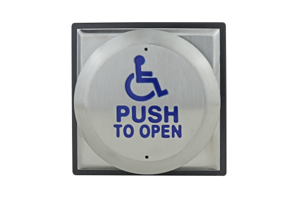 Click Here To Enlarge This Photo Of Large all-active wheelchair logo & PUSH TO OPEN exit button&comma; surface mount