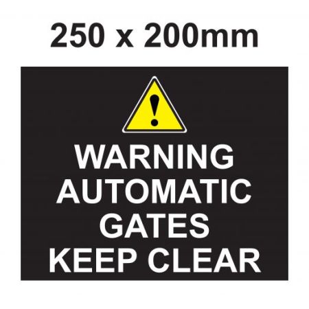 Click Here To Enlarge This Photo Of Automatic Gate Warning Sign